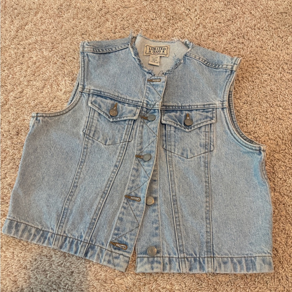 vintage Limited Jeans USA light-wash denim vest Size M
